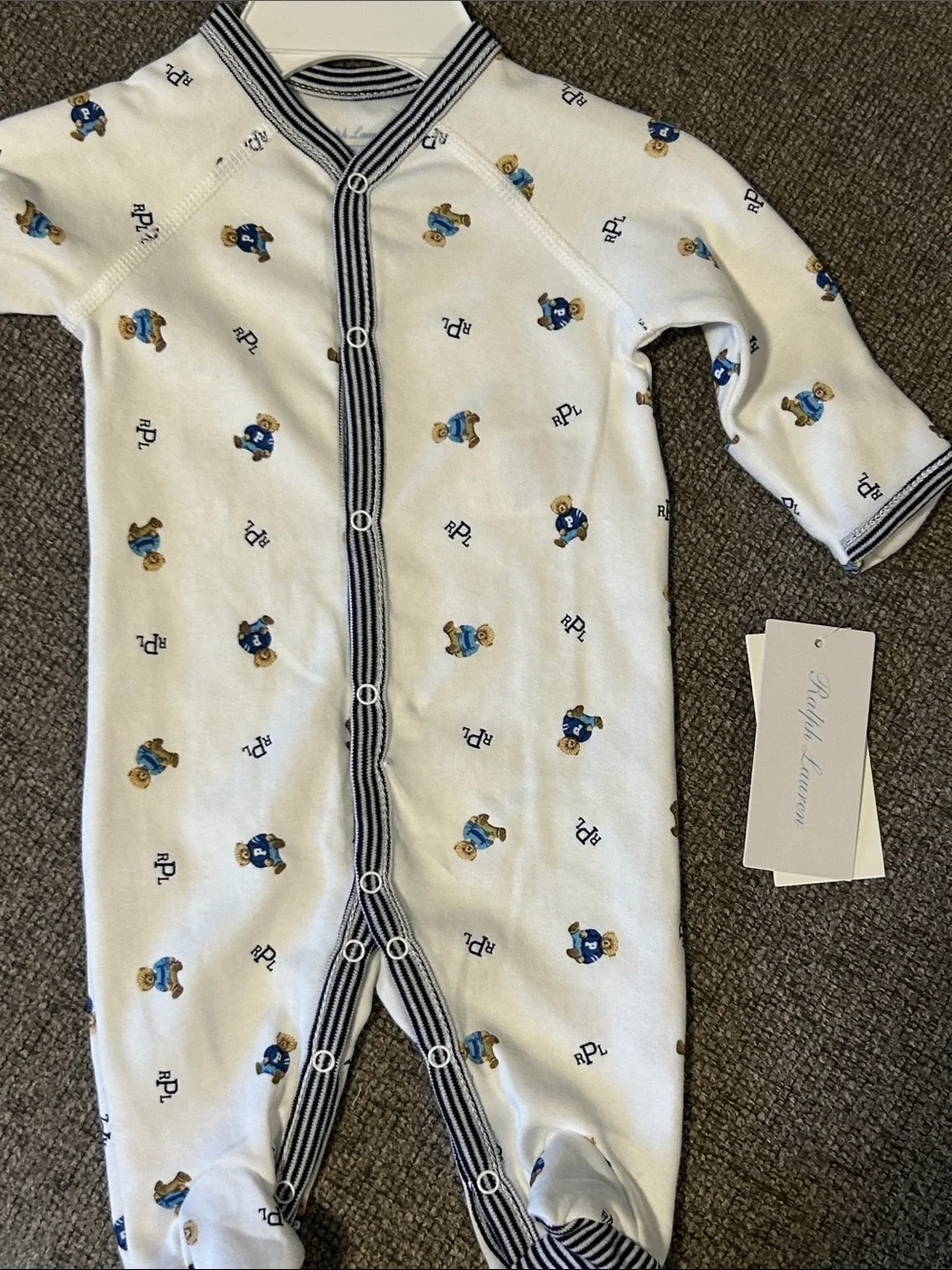 Polo Ralph Lauren Baby Boys Bear Cotton Footed Coverall 50%OFF SEND OFFER
